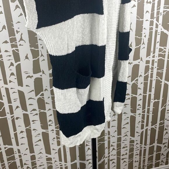Vince Camuto Short Sleeve Striped Open Front Cardigan Sweater XL - Picture 7 of 8